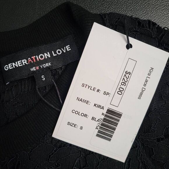 Generation Love Womens Size Small Kira Lace Mini Dress Black Short Sleeve NWT - Picture 5 of 7